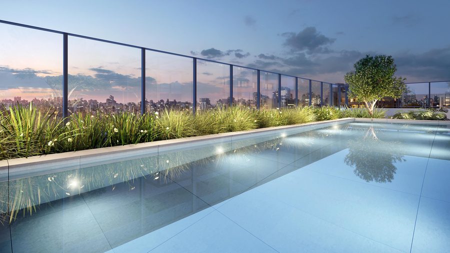 Piscina aquecida no rooftop do GO Rio Branco