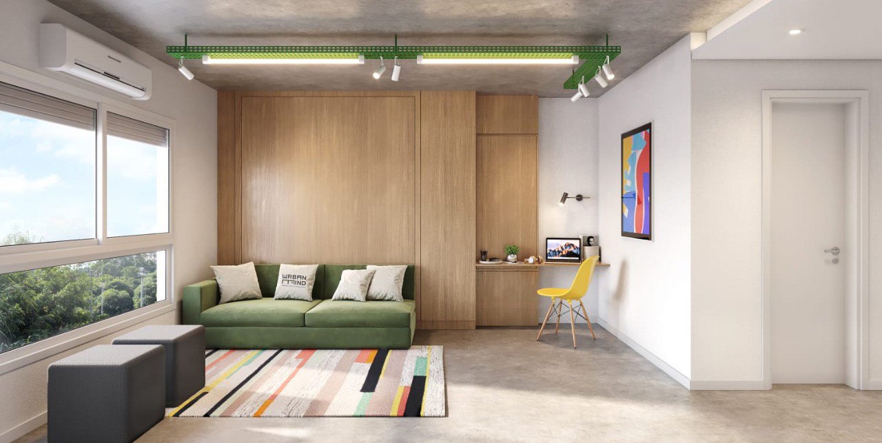 Studio do RISE na configuração living e office