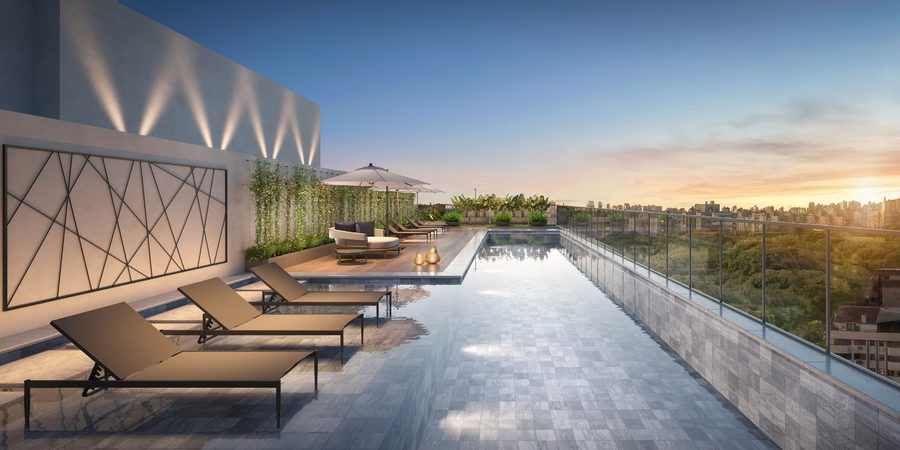 Piscina no rooftop do Skyglass