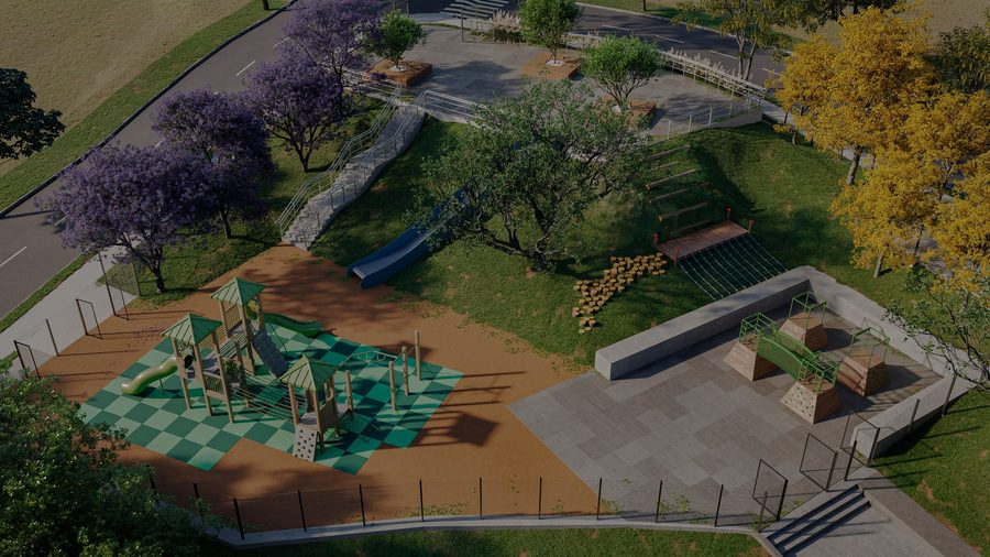 Playground do parque visto de cima